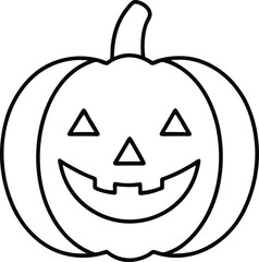 Line Art Carved Pumpkin Halloween Jack o Lantern Design