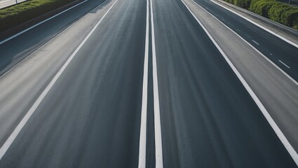 Line separation on asphalt street with dividing line