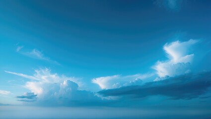 Fototapeta premium Scenic sky featuring blue tones, clouds, and pleasant weather