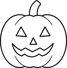 Line Art Carved Pumpkin Halloween Jack o Lantern Design