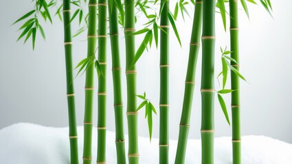 Bamboo branch separated on a white background