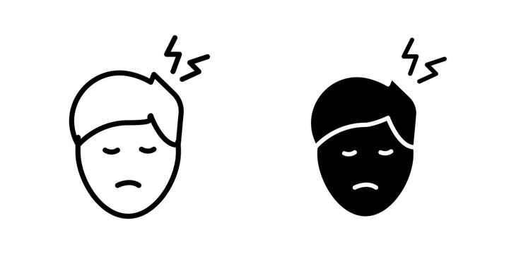 Headache icon sign symbol design.