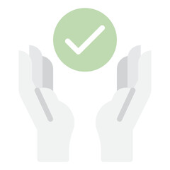 Hands Holding Green Checkmark Icon