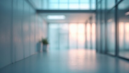 Fototapeta premium Contemporary wall and building backdrop featuring blurred window reflections