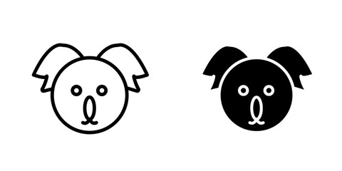 Koala head icon sign symbol design.