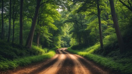 Obraz premium Dirt path in the forest perfect for extreme outdoor activities