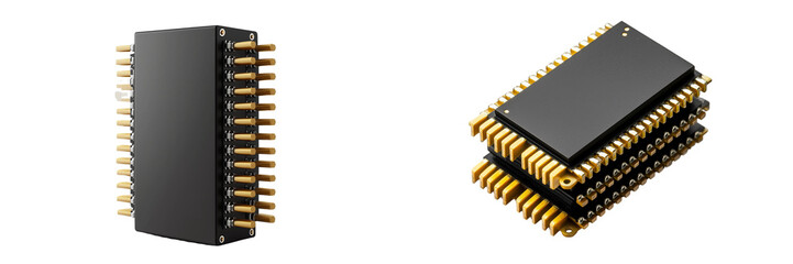  Set of a electronic component, isolated on transparent background.