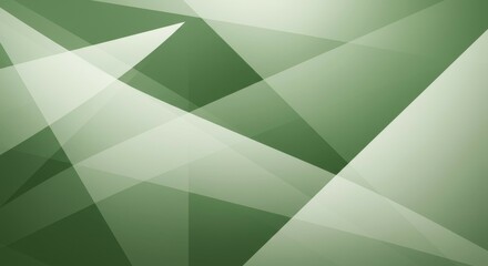 Abstract Green Background with Overlapping Geometric Shapes