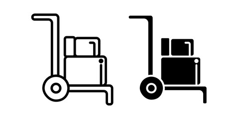 Hand truck icon sign symbol design.