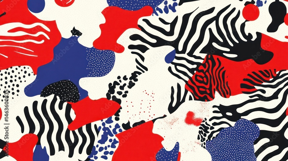 Aufkleber abstract zebra print pattern with bold colors
