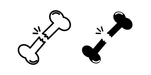 Broken bone icon sign symbol design.