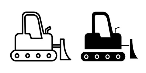 Bulldozer icon sign symbol design.