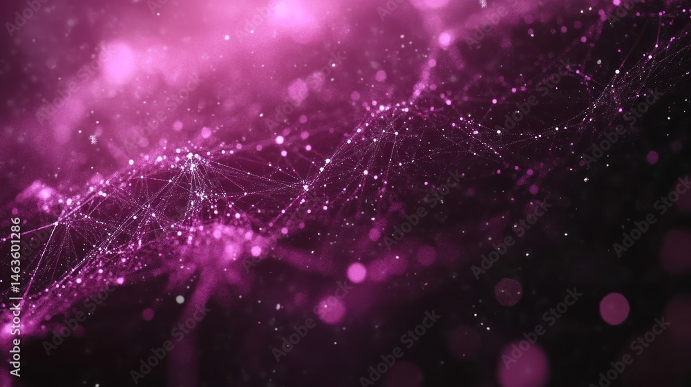 Aufkleber abstract network structure in magenta