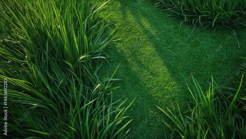 Poster close-up of dense grass in garden serving as textured background