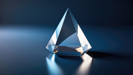 Light refraction and reflection in a crystal prism with abstract color patterns