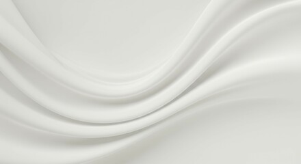 Smooth Flowing White Fabric Background with Soft Curves