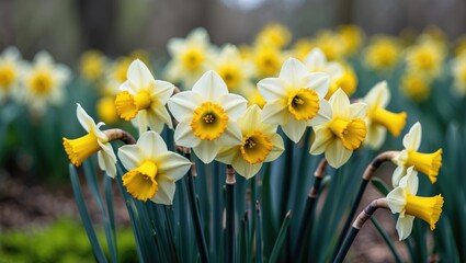 Obraz premium Golden yellow narcissus plant