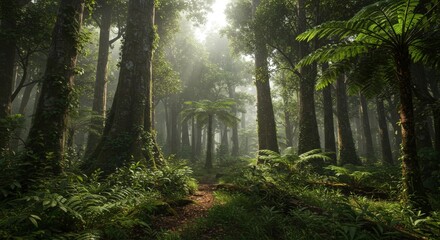 Fototapeta premium Rainforest with large trees