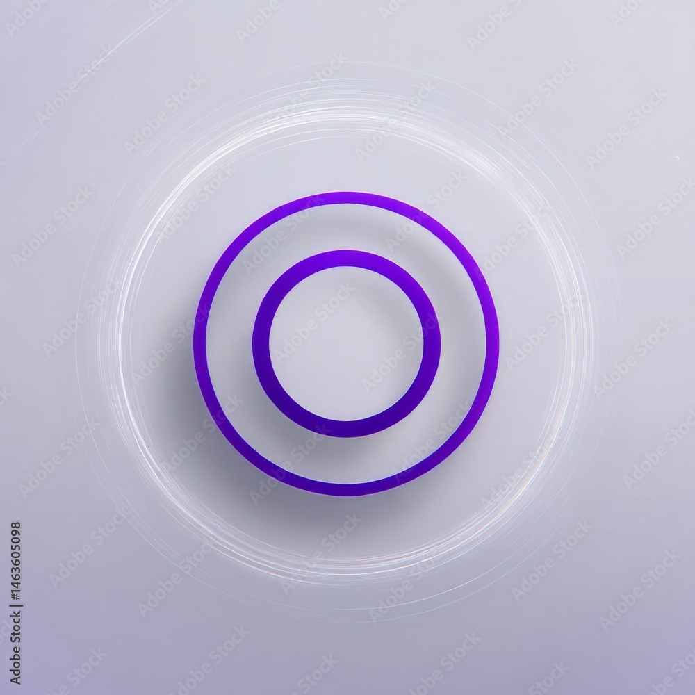 Poster abstract purple rings on light background with subtle circular textures and shadow details