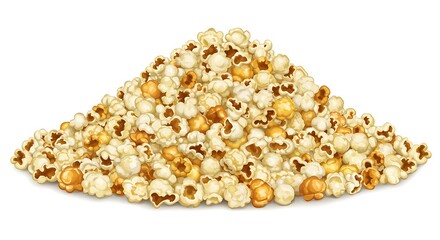Pile of Popcorn Illustration on White Background