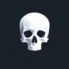 Fototapeta premium Minimalist White Skull Illustration on a Dark Background, creating a striking and modern visual.