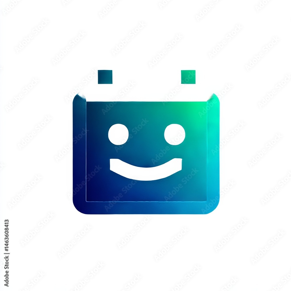 Poster Smiling Gradient Calendar Icon: Schedule, Appointment, and Reminder App Visual Design