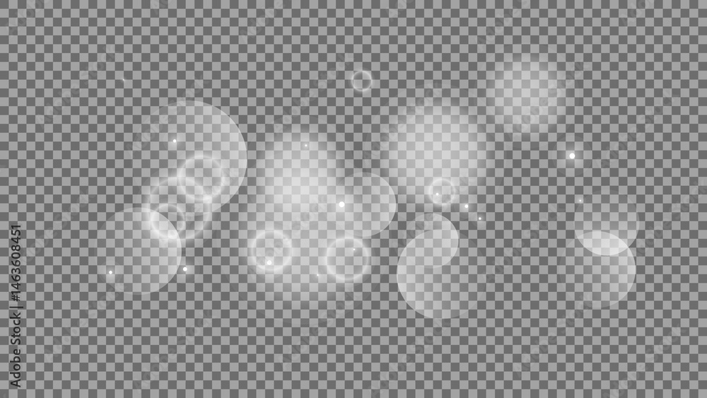 Poster bokeh circles on transparent background