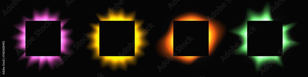 Poster set of square illuminate light frames