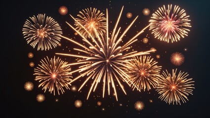 Fototapeta premium Abstract Firework Explosion with Spark and Shine in Golden and Dark Tones