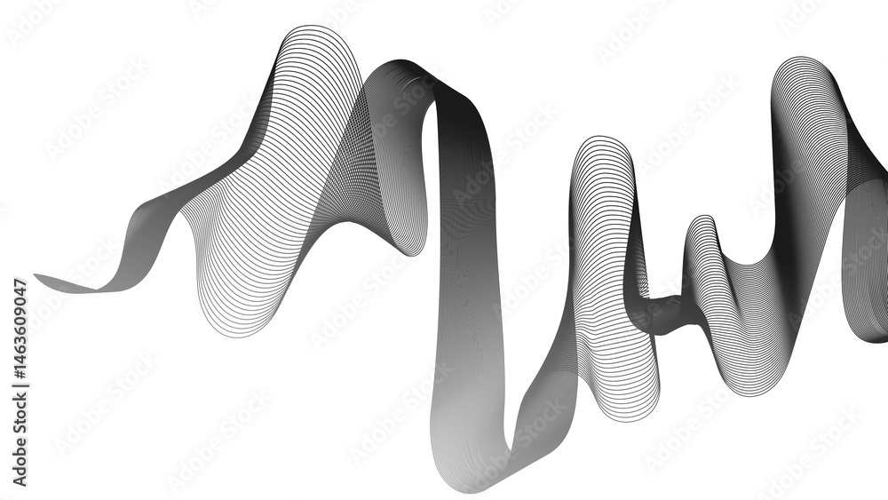 Poster abstract backdrop with grey wave gradient lines