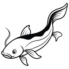 Naklejka premium Colorful cartoon fish vector illustration for ocean and seafood designs