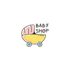 Baby shop logo design template. Baby shop brand logo template