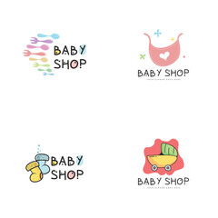 Baby shop logo design template. Baby shop brand logo template