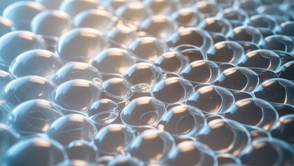 Fototapeta premium Bulging bubbles in squeezed wrap texture