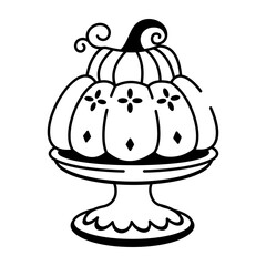 Gourd centerpiece icon in hand drawn style 
