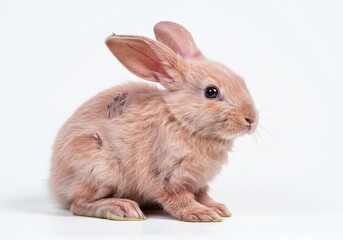 Obraz premium 白い背景 穏やか ウサギ 可愛い 毛並み