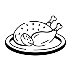 A hand drawn style icon of thanksgiving 
