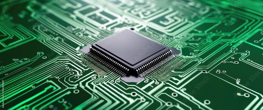 Poster technology background featuring high-tech electronic circuit boards