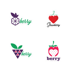 Berry fruit brand logo design template