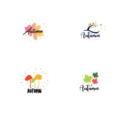 Autumn leaf logo design template