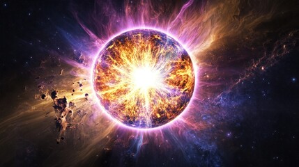 Cosmic Inferno: A Stellar Catastrophe in Deep Space