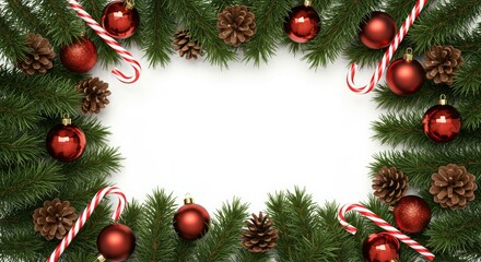 Holiday Decorations Bordering a White Space