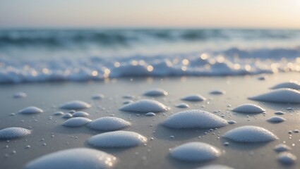 The final bubbles of surf breaking on the sand