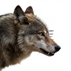 Fototapeta premium 鋭い眼光 灰色オオカミ 凛々しい横顔