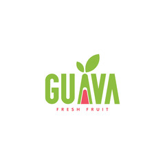 Guava fruit logo design template. Guava brand logo template
