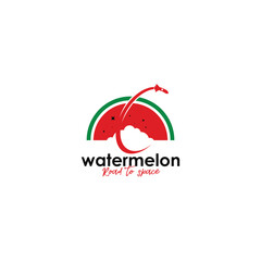 Watermelon fruit logo design template