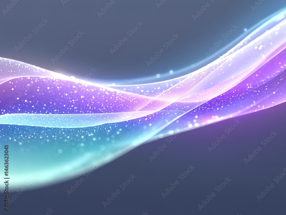 Poster abstract wavy design with multicolored bubbles and gradients.