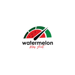 Watermelon fruit logo design template