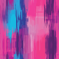Seamless digital art pattern with glitch textures, abstract color distortions, and futuristic aesthetics. Perfect for tech, gaming, and creative digital backdrops.