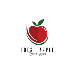 Apple fruit logo design template